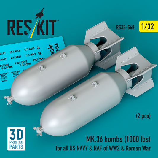 ResKit RS32-0548 1:32 MK.36 bombs