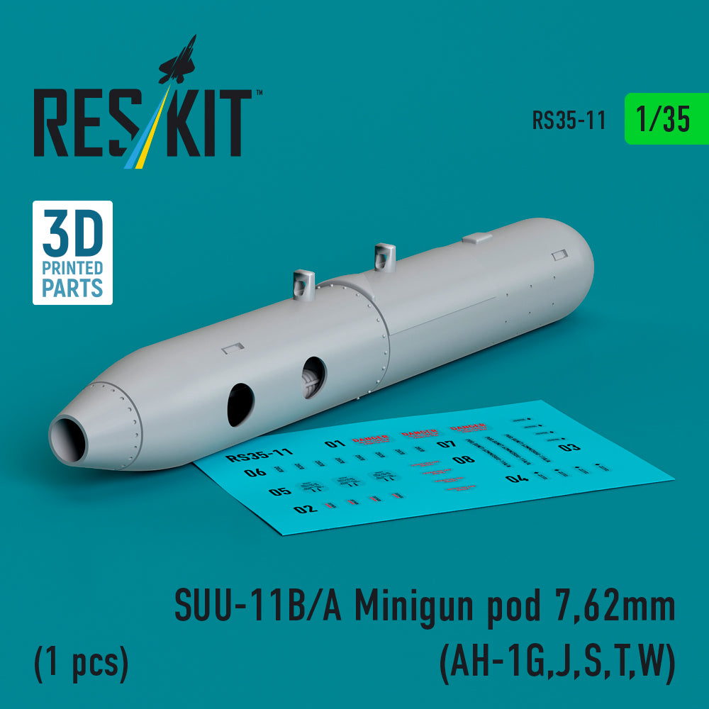 ResKit RS35-0011 1:35 SUU-11B/A Minigun pod 7,62mm