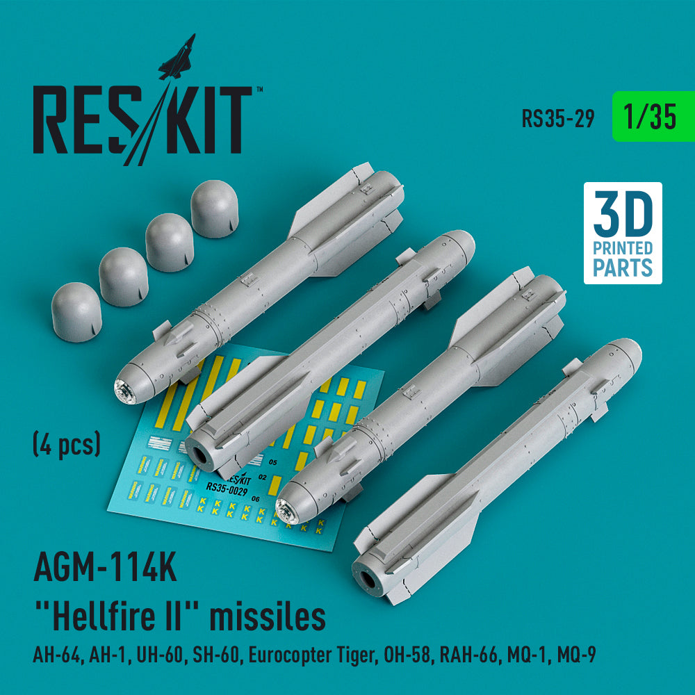 ResKit RS35-0029 1:35 AGM-114K Hellfire II missile
