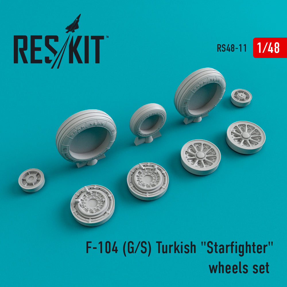 ResKit RS48-0011 1:48 Lockheed F-104G/S Turkish Starfighter wheels set