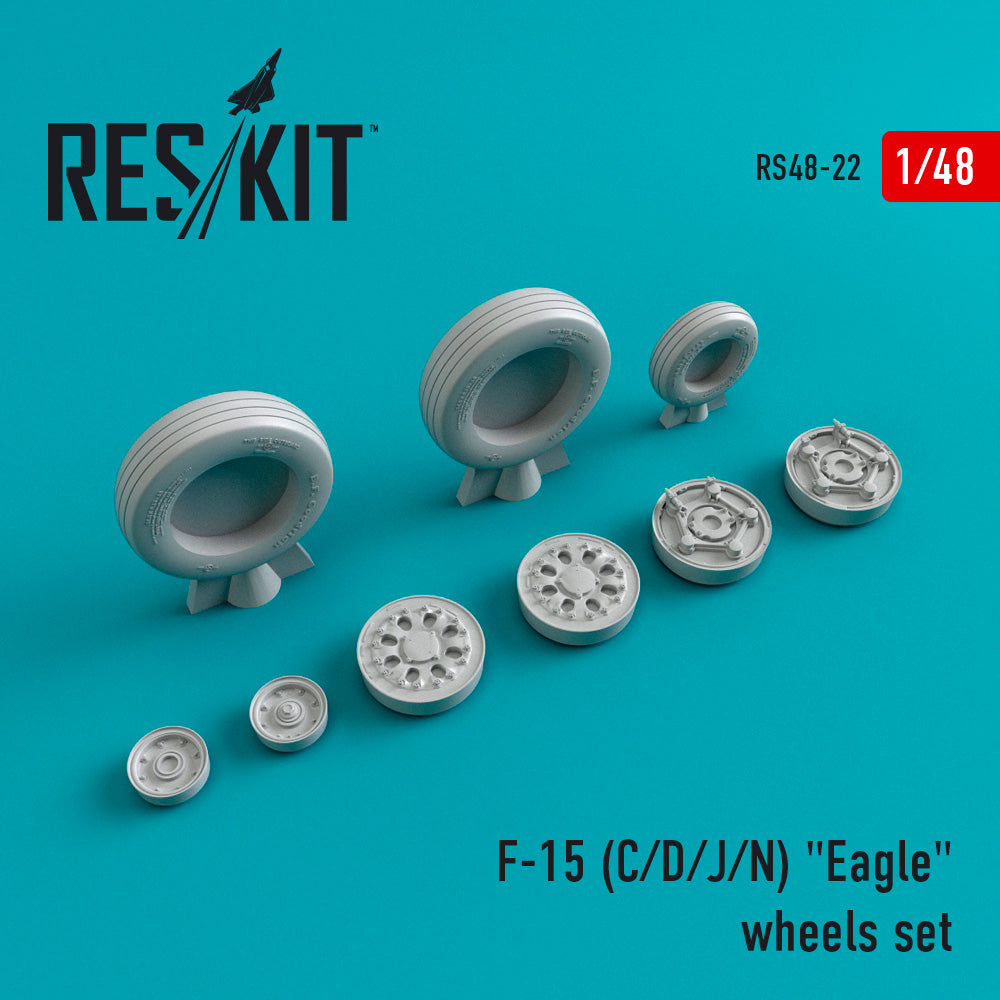 ResKit RS48-0022 1:48 McDonnell-Douglas F-15C/F-15D/F-15J/F-15N Eagle wheels set