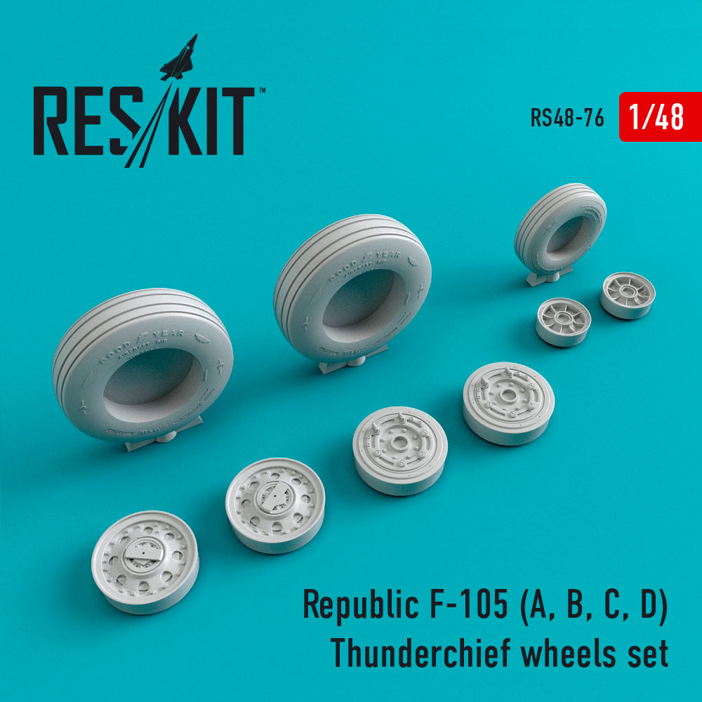 ResKit RS48-0076 1:48 Republic F-105A/F-105B/F-105C/F-105D) Thunderchief wheels