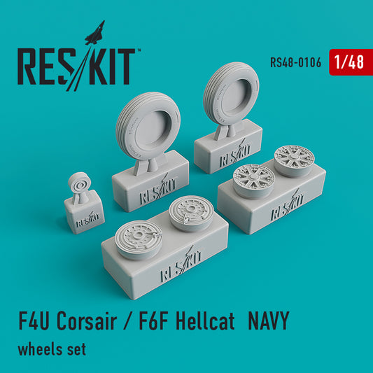 ResKit RS48-0106 1:48 Vought F4U Corsair/Grumman F6F Hellcat Naval based wheels