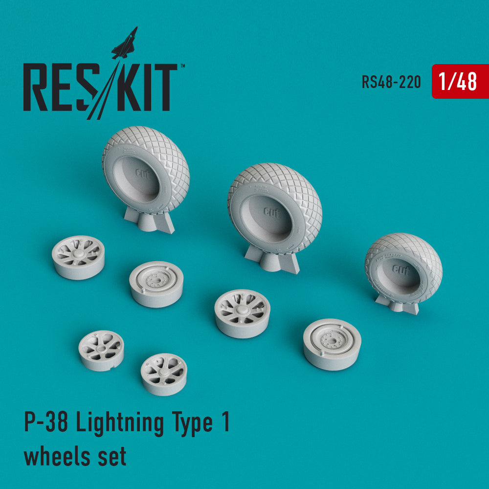 ResKit RS48-0220 1:48 Lockheed P-38 Lightning Type 1 wheels set