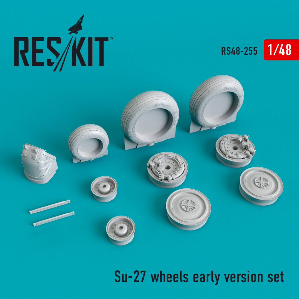 ResKit RS48-0255 1:48 Sukhoi Su-27 wheels early version set