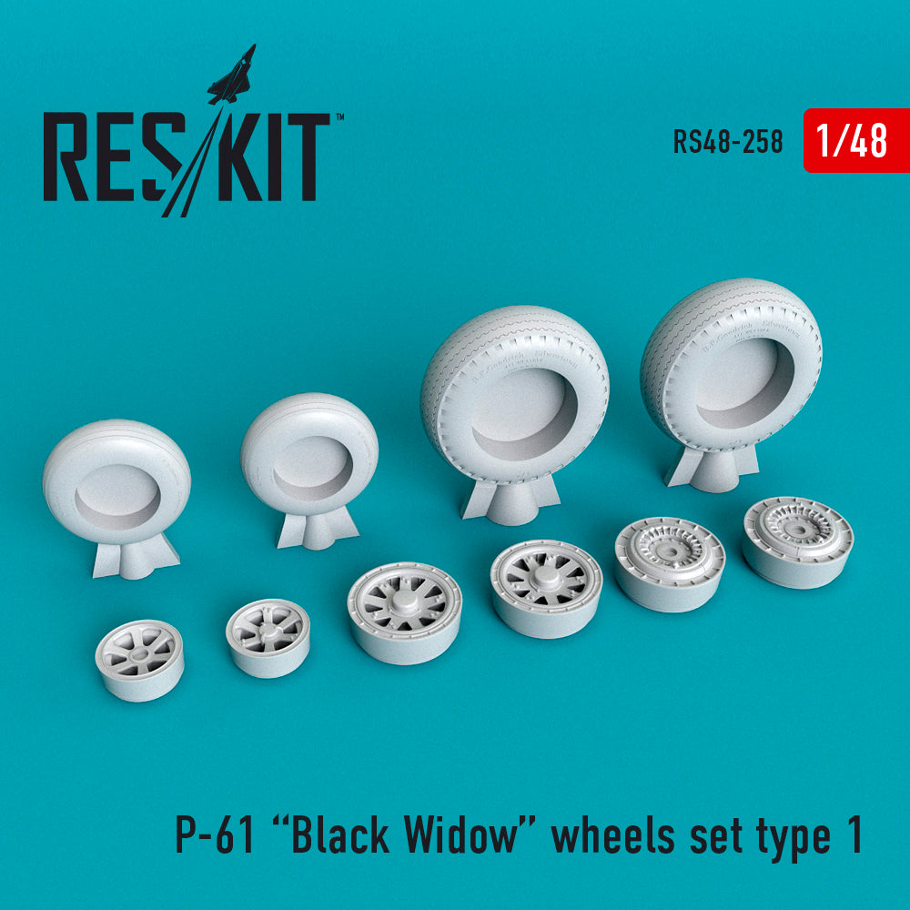 ResKit RS48-0258 1:48 Northrop P-61A/P-61B Black Widow wheels set