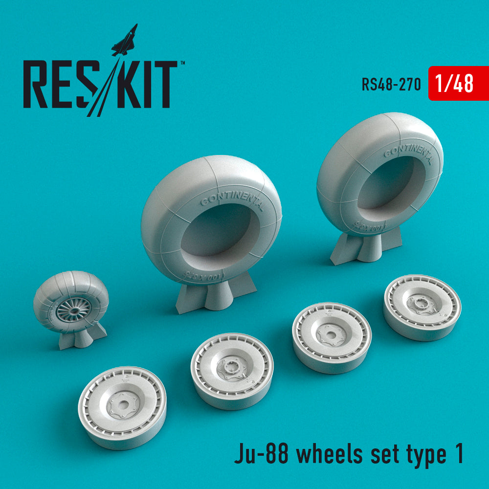 ResKit RS48-0270 1:48 Junkers Ju-88 wheels set type 1