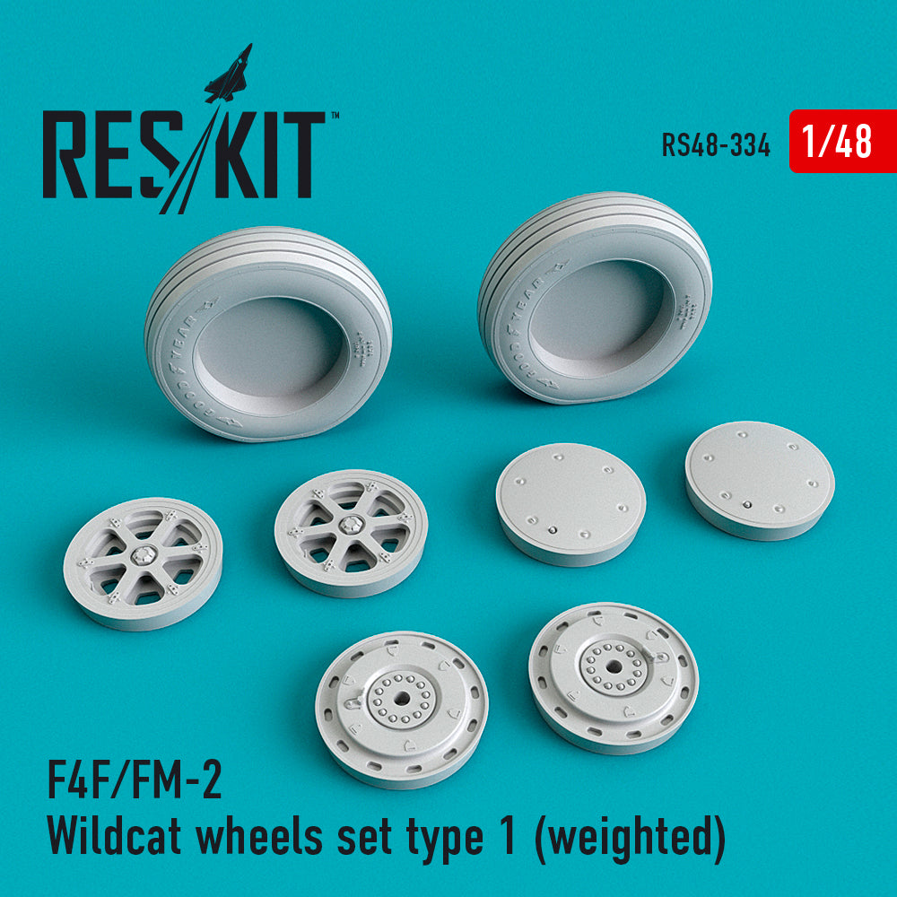 ResKit RS48-0334 1:48 Grumman F-4F/General-Motors FM-2 Wildcat wheels set type 1