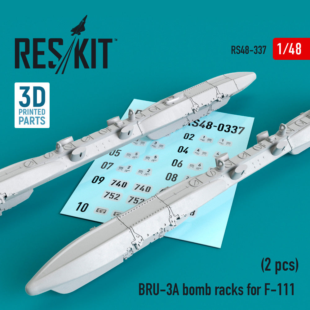 ResKit RS48-0337 1:48 BRU-3A bomb racks for General-Dynamics F-111