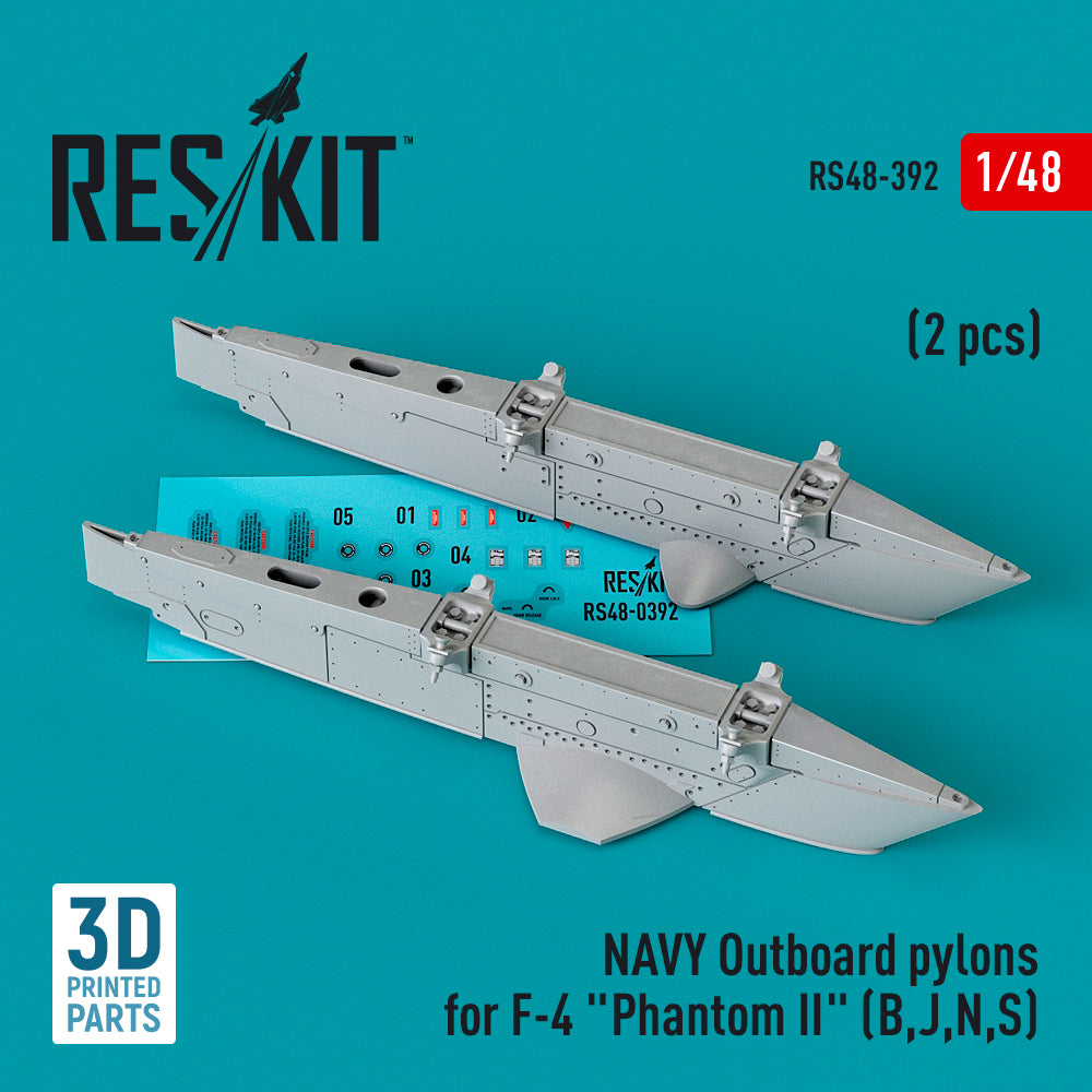 ResKit RS48-0392 1:48 NAVY Outboard pylons for McDonnell F-4 Phantom II