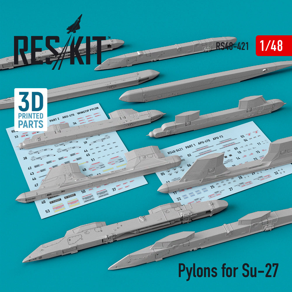 ResKit RS48-0421 1:48 Pylons for Sukhoi Su-27