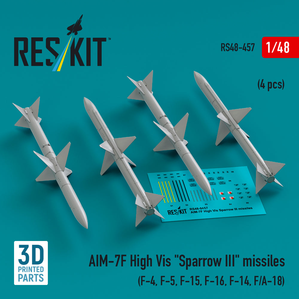 ResKit RS48-0457 1:48 AIM-7F High Vis Sparrow III missiles