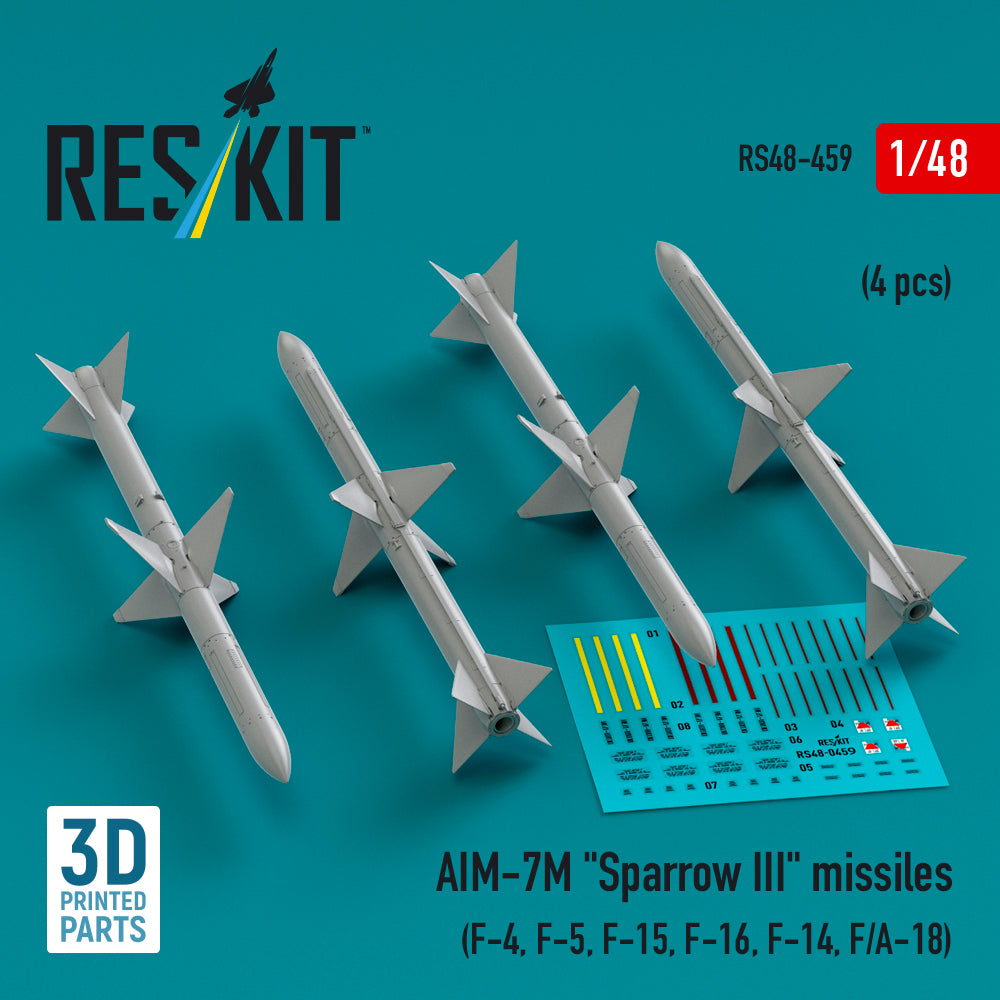 ResKit RS48-0459 1:48 AIM-7M Sparrow III missiles