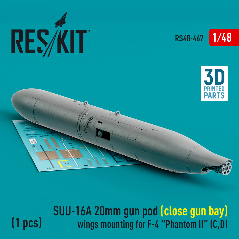 ResKit RS48-0467 1:48 SUU-16A 20mm gun pod