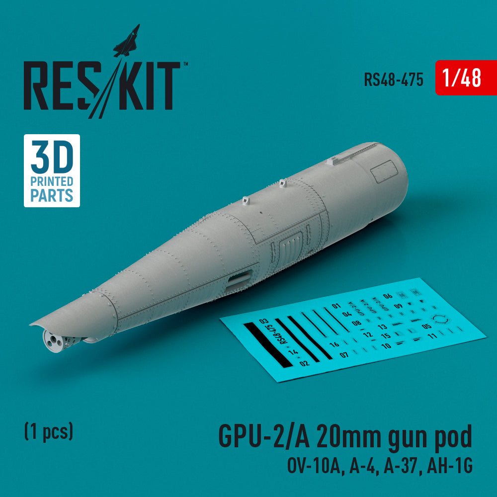 ResKit RS48-0475 1:48 GPU-2/A 20mm gun pod