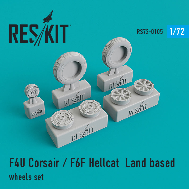 ResKit RS72-0105 1:72 Vought F4U Corsair/Grumman F6F Hellcat Land based wheels
