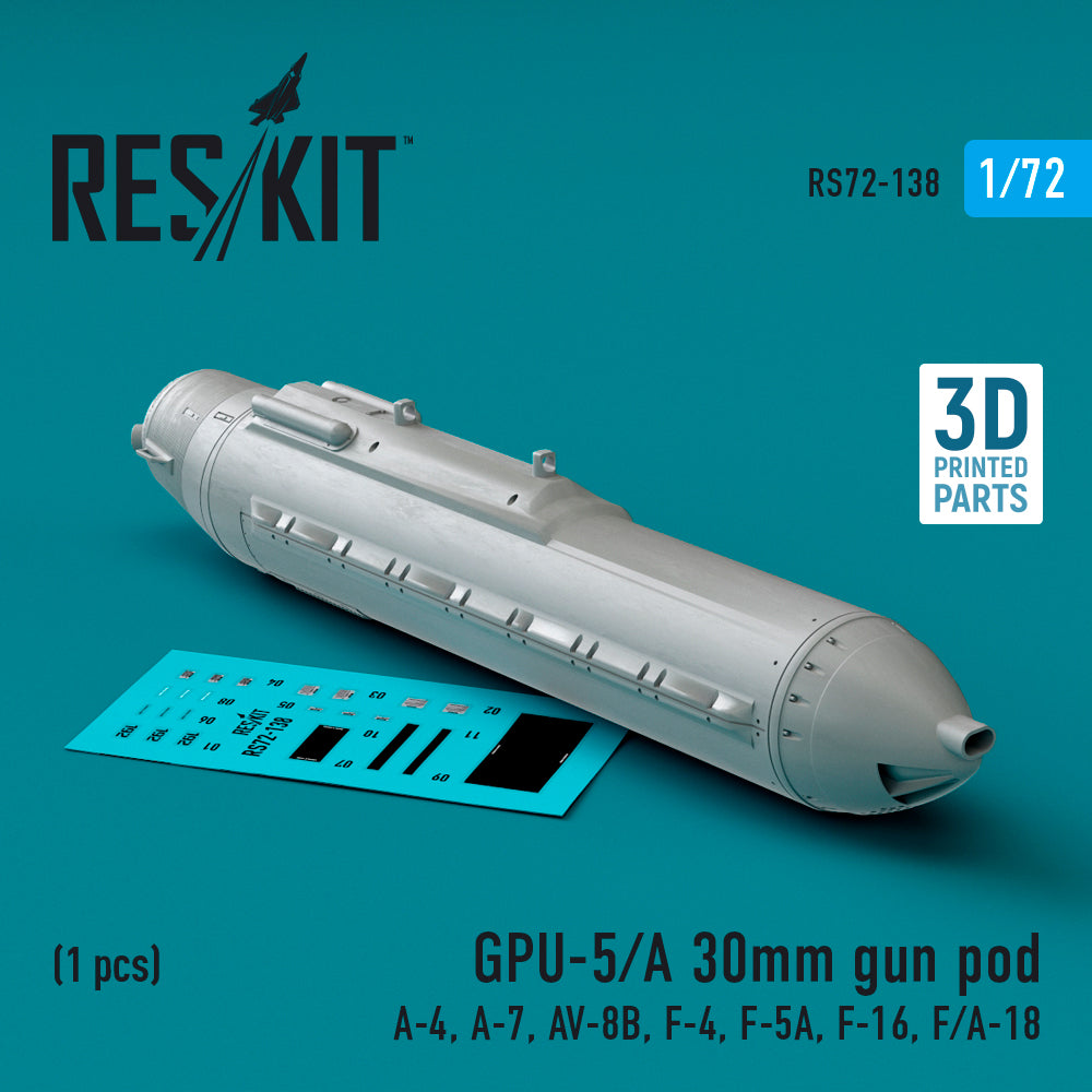 ResKit RS72-0138 1:72 GPU-5/A 30mm gun pod