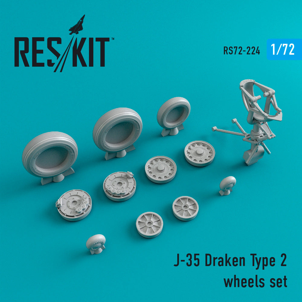 ResKit RS72-0224 1:72 Saab J-35 Draken Type 2 wheels set