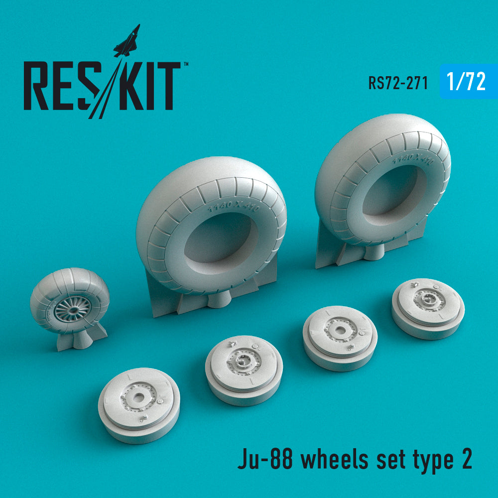 ResKit RS72-0271 1:72 Junkers Ju-88 wheels set type 2