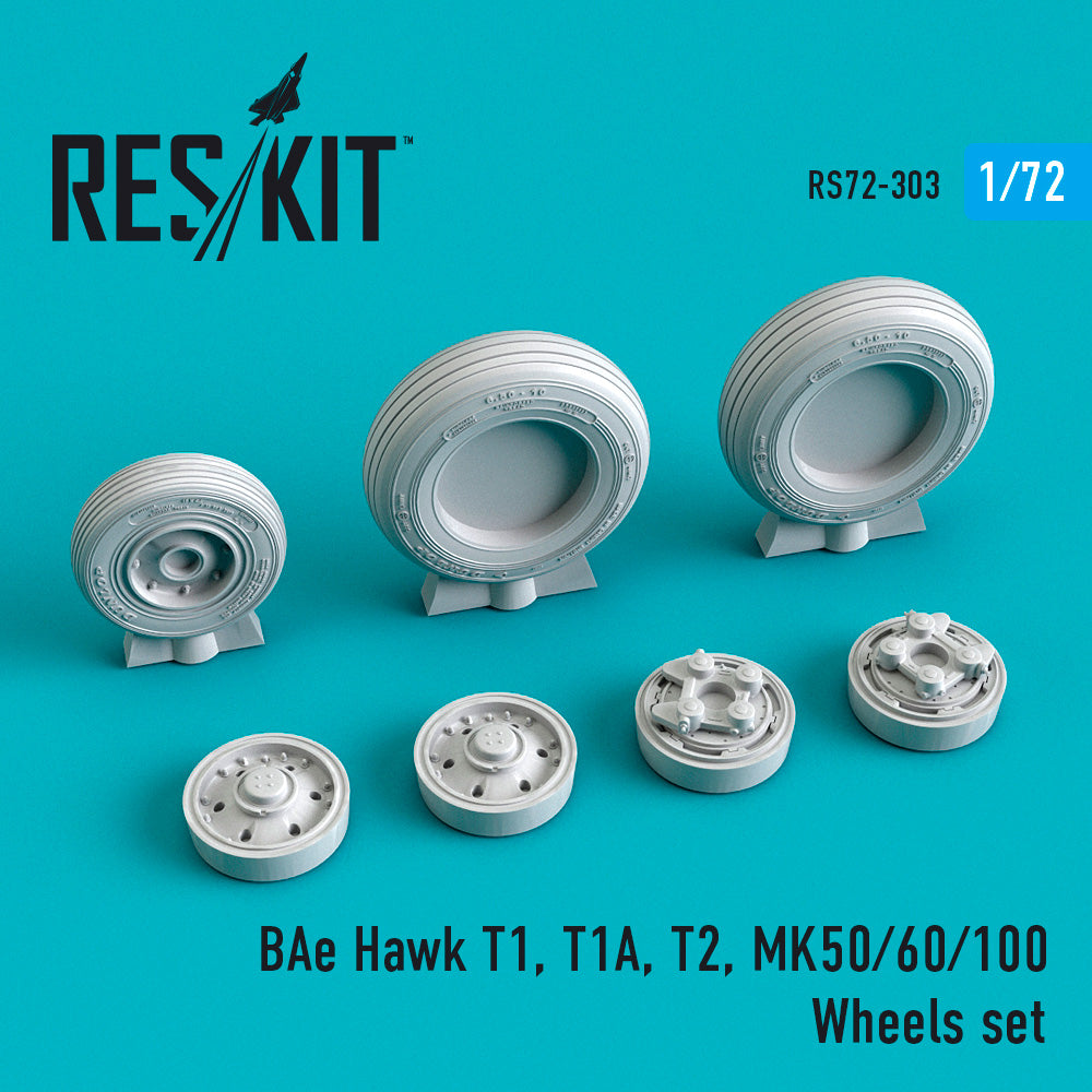 ResKit RS72-0303 1:72 BAe Hawk T.1, T.1A, T2, Mk.50/Mk.60/Mk.100 Wheels set