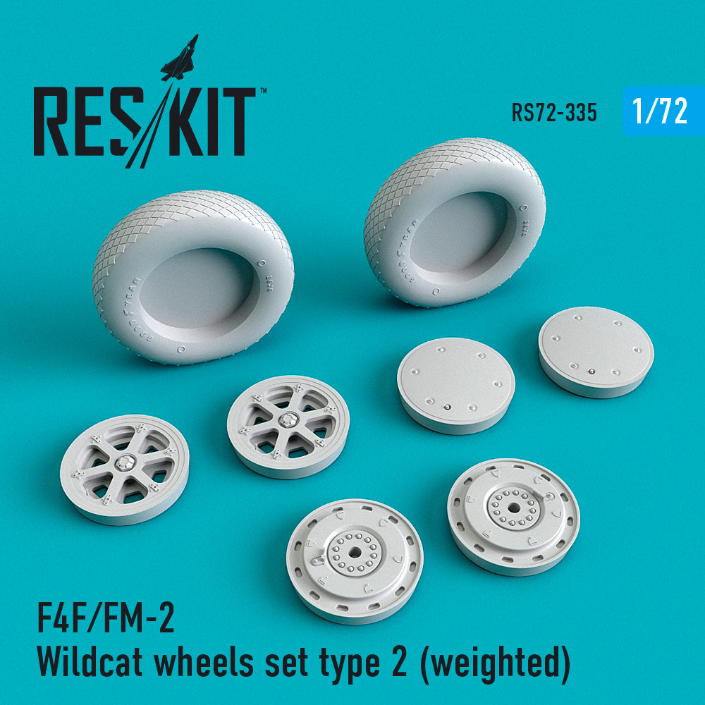 ResKit RS72-0335 1:72 Grumman F-4F/General-Motors FM-2 Wildcat wheels set type 2