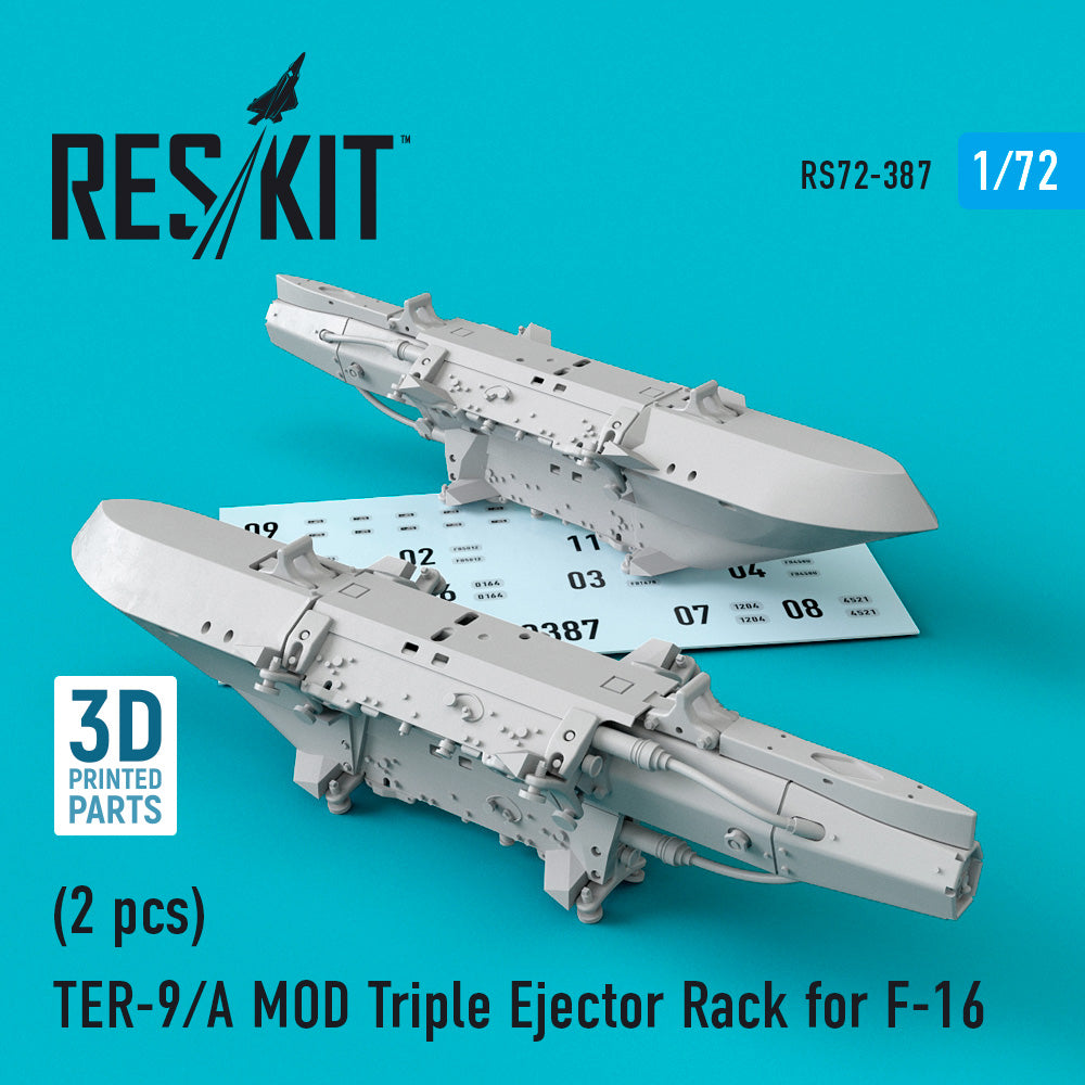 ResKit RS72-0387 1:72 TER-9/A MOD Triple Ejector Rack for F-16