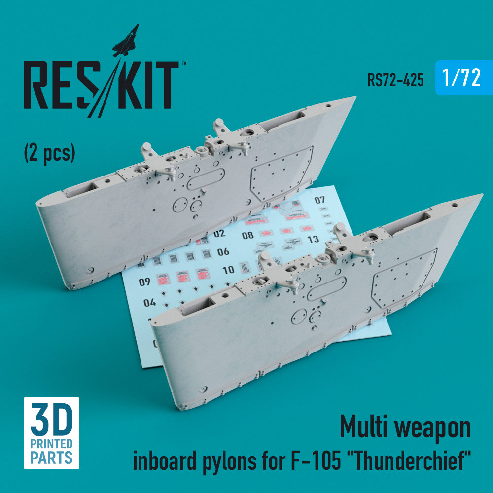 ResKit RS72-0425 1:72 Multi weapon inboard pylons for F-105 Thunderchief