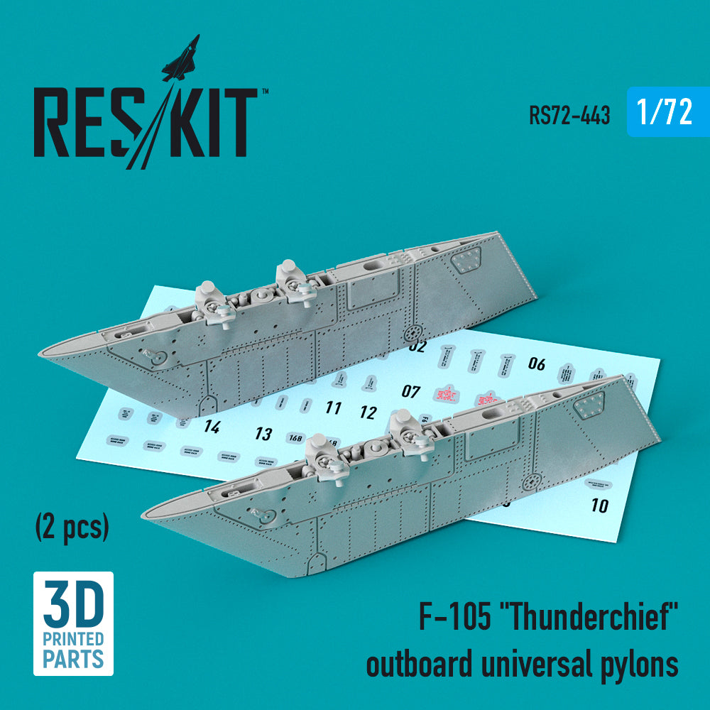 ResKit RS72-0443 1:72 Republic F-105D/F-105G Thunderchief universal pylons