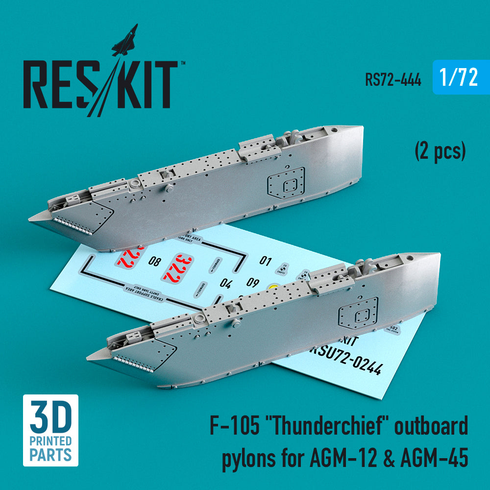 ResKit RS72-0444 1:72 F-105D/G Outboard AGM-12/45 Pylons