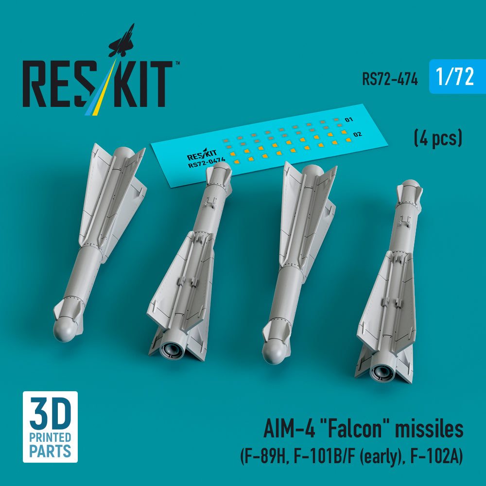 ResKit RS72-0474 1:72 AIM-4 Falcon missiles
