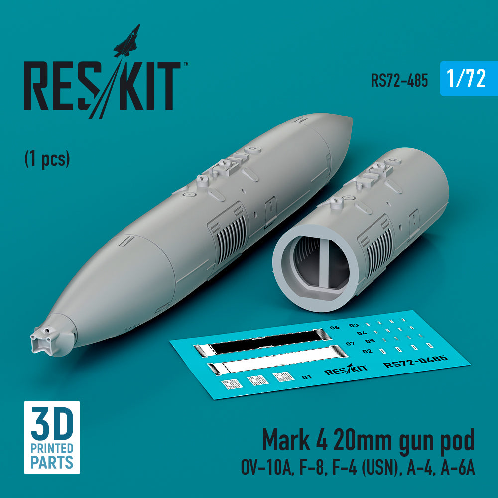 ResKit RS72-0485 1:72 Mark 4 20mm gun pod