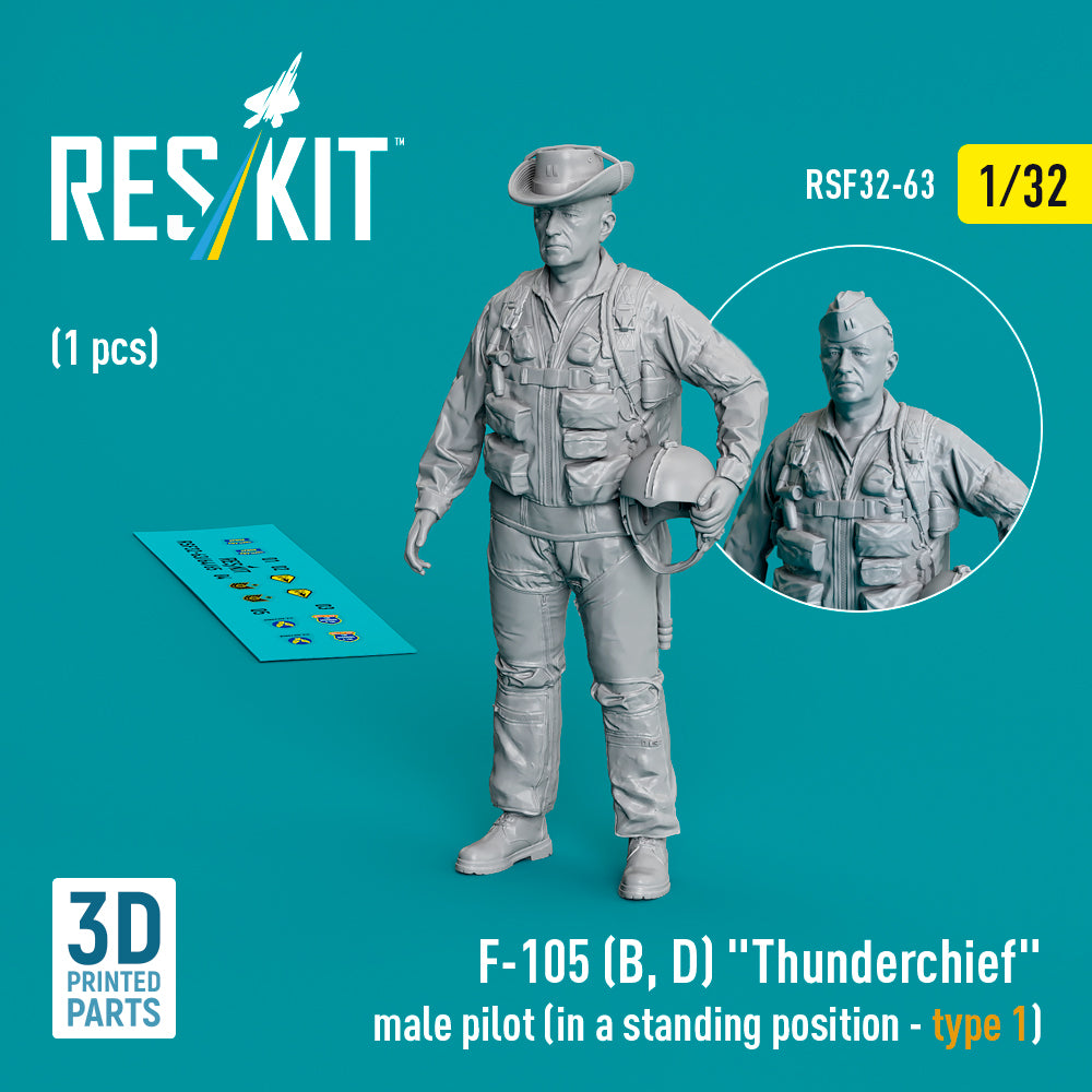 ResKit RSF32-0063 1:32 Republic F-105D/F-105F/F-105G Thunderchief male pilot