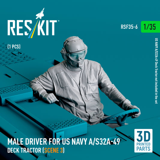 ResKit RSF35-0006 1:35 Male driver for US NAVY A/S32A-49 Deck Tractor