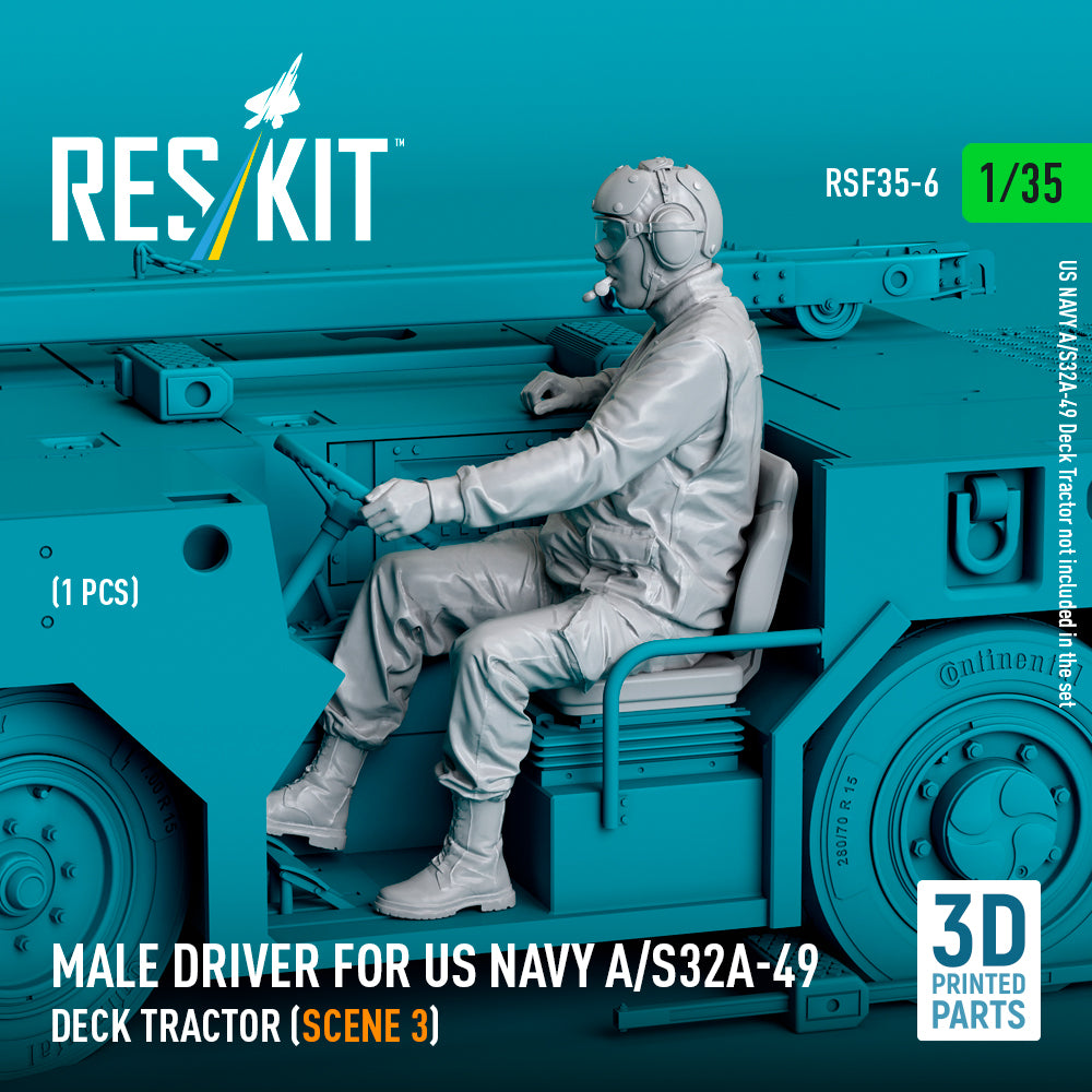 ResKit RSF35-0006 1:35 Male driver for US NAVY A/S32A-49 Deck Tractor