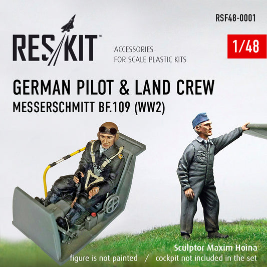 ResKit RSF48-0001 1:48 German pilot & ground crew Messerschmitt Bf-109