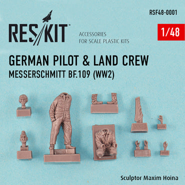 ResKit RSF48-0001 1:48 German pilot & ground crew Messerschmitt Bf-109