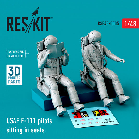 ResKit RSF48-0005 1:48 USAF General-Dynamics F-111 pilots sitting in seats