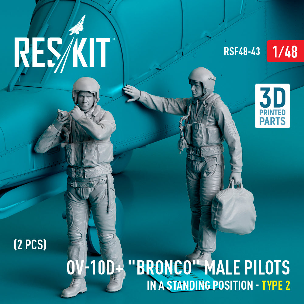 ResKit RSF48-0043 1:48 North-American/Rockwell OV-10D+ Bronco male pilots