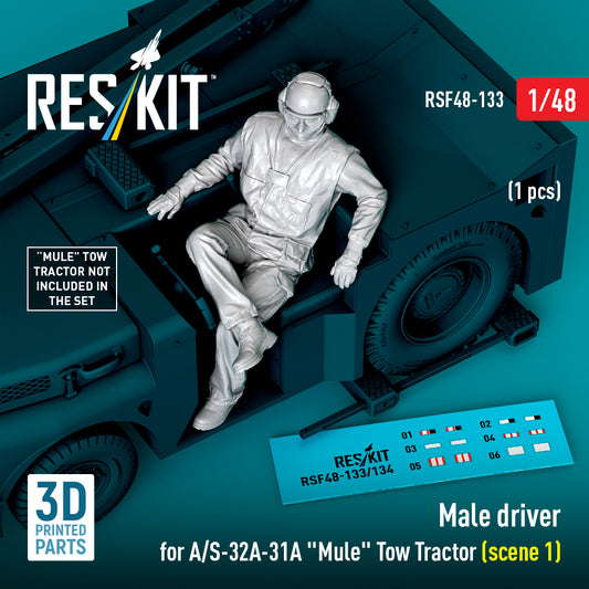 ResKit RSF48-0133 1:48 Male driver for A/S-32A-31A "Mule" Tow Tractor