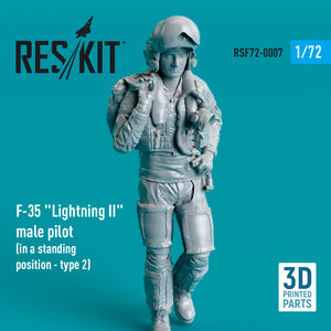 ResKit RSF72-0007 1:72 Lockheed-Martin F-35A Lightning II male pilot