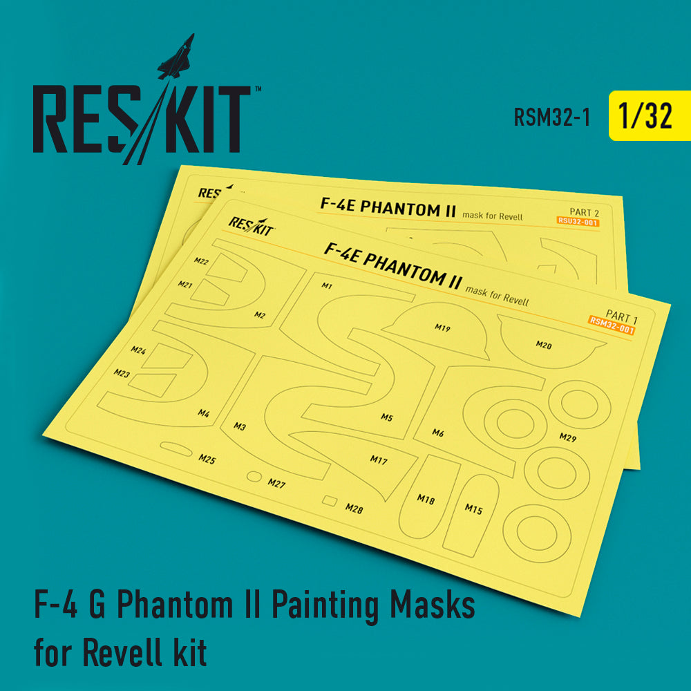 ResKit RSM32-0001 1:32 F-4G Phantom Canopy & Wheels Masks