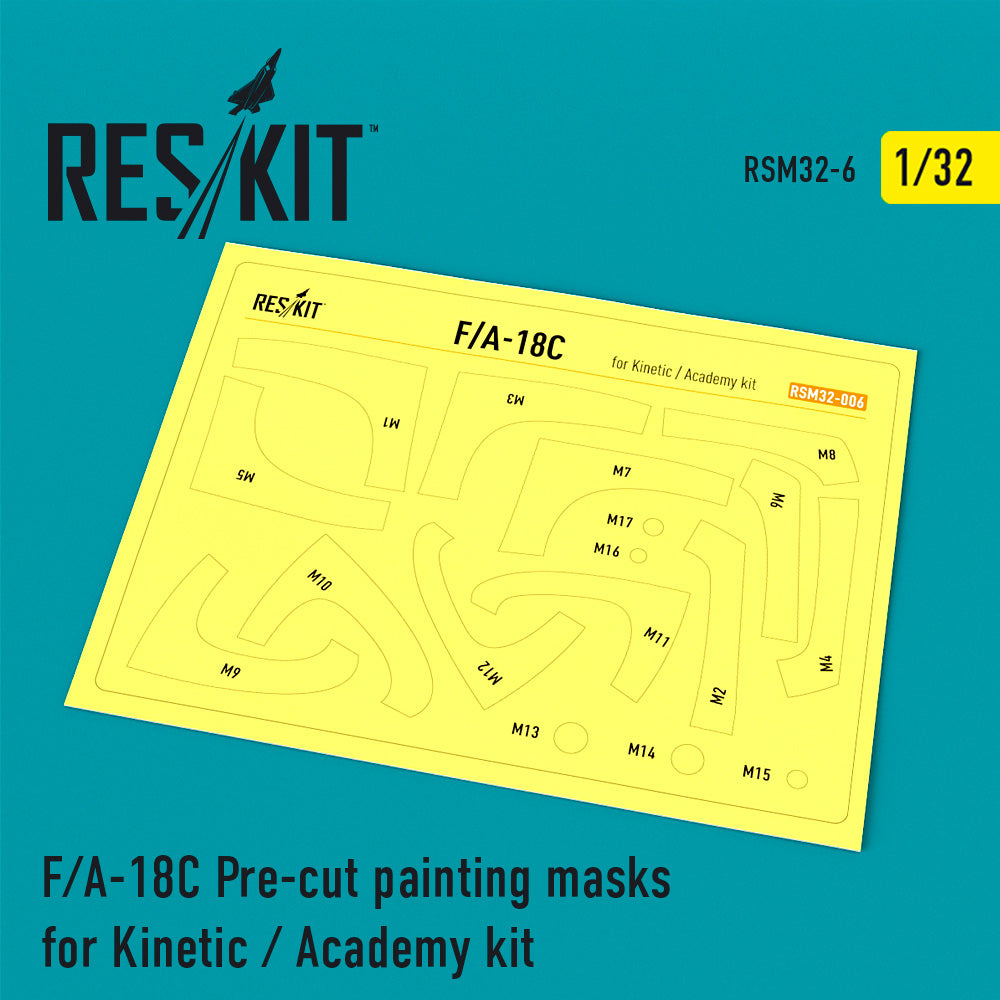 ResKit RSM32-0006 1:32 McDonnell-Douglas F/A-18C Hornet Pre-cut painting masks