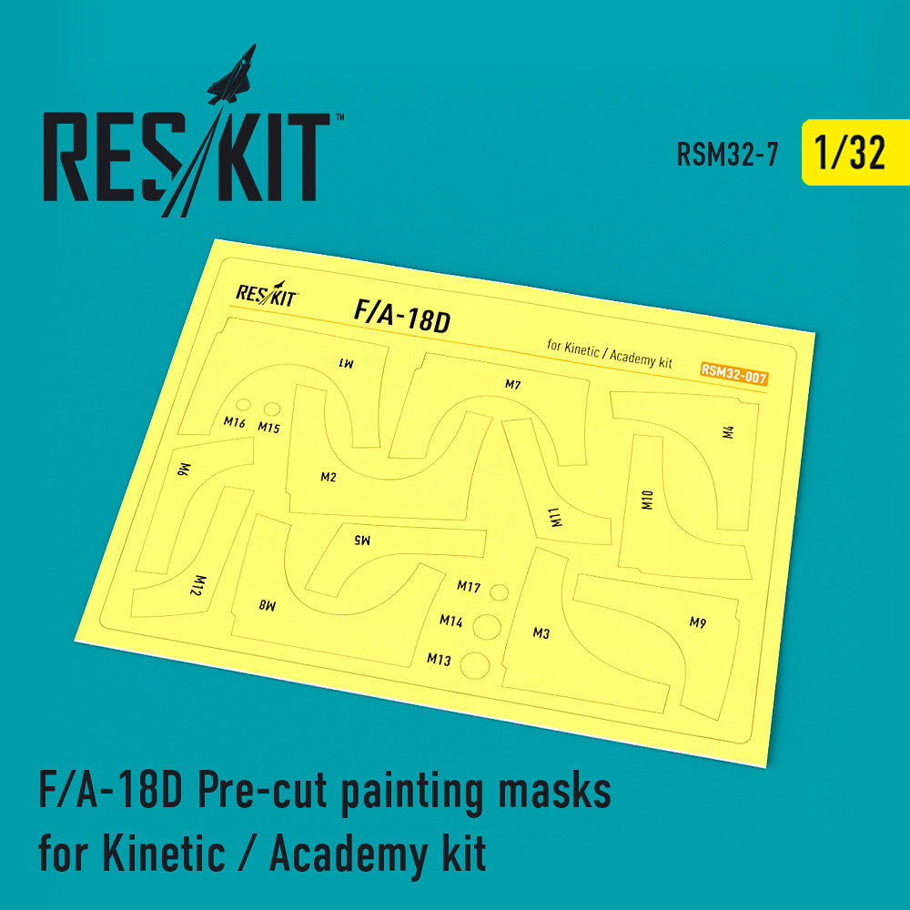 ResKit RSM32-0007 1:32 McDonnell-Douglas F/A-18D Pre-cut painting masks for
