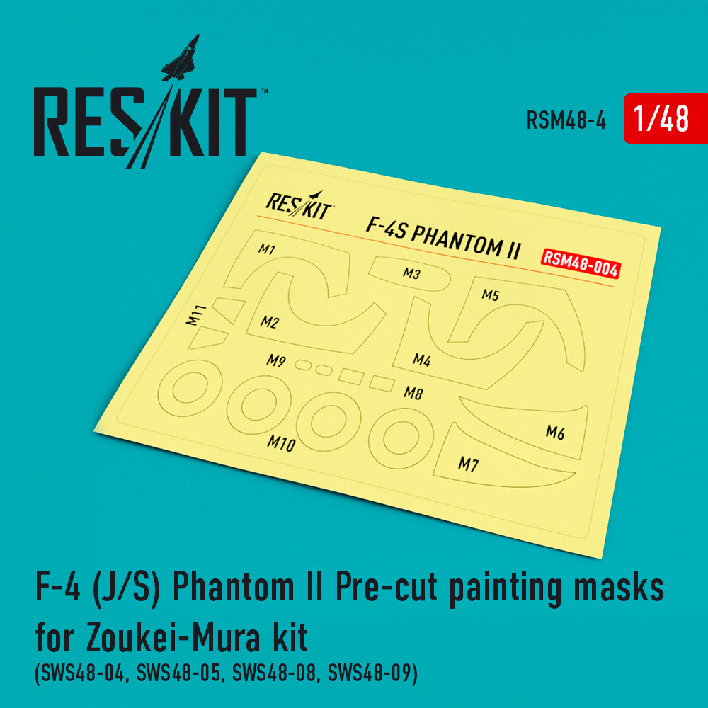 ResKit RSM48-0004 1:48 F-4J/S Phantom Canopy & Wheels Masks