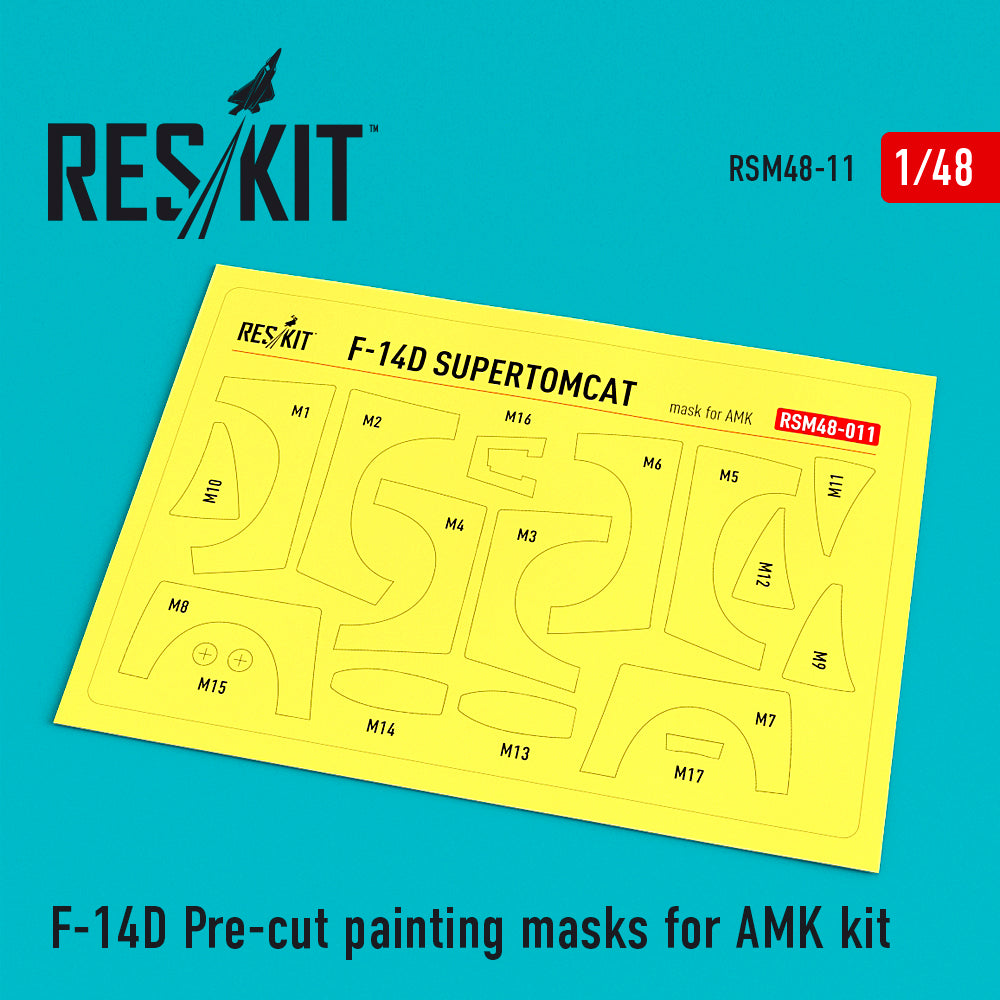 ResKit RSM48-0011 1:48 Grumman F-14D Tomcat Pre-cut painting masks