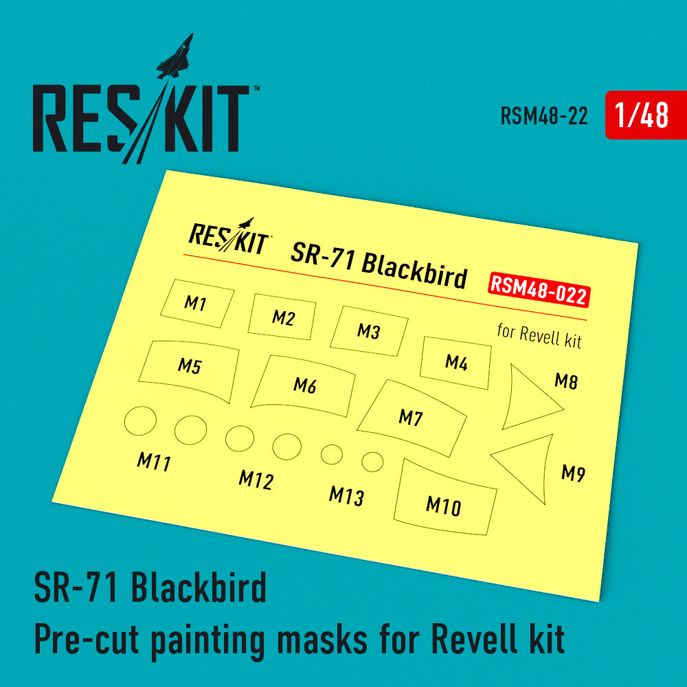 ResKit RSM48-0022 1:48 Lockheed SR-71 Blackbird Pre-cut painting masks