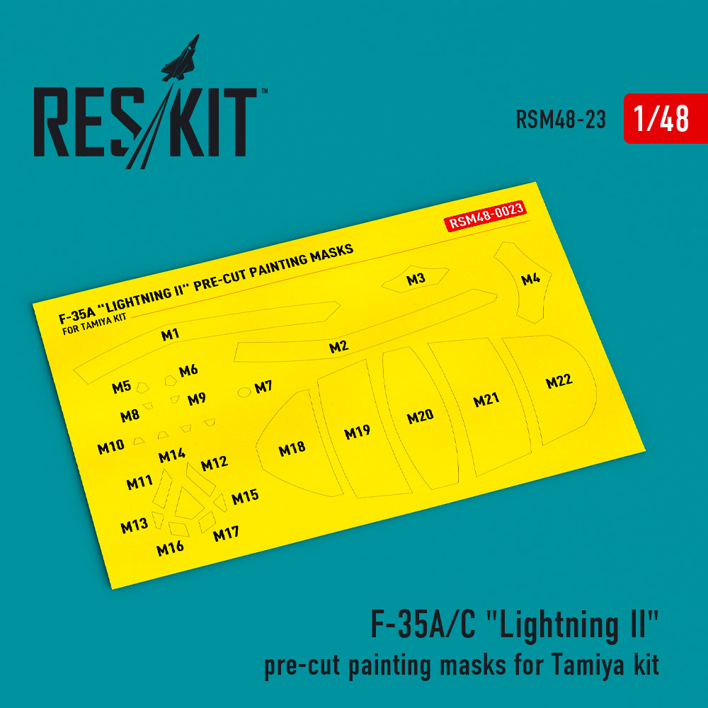 ResKit RSM48-0023 1:48 F-35 A/? Lightning II pre-cut painting masks