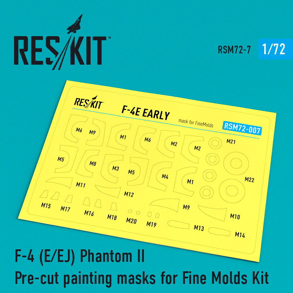 ResKit RSM72-0007 1:72 McDonnell F-4E/F-4EJ) Phantom II Pre-cut painting masks