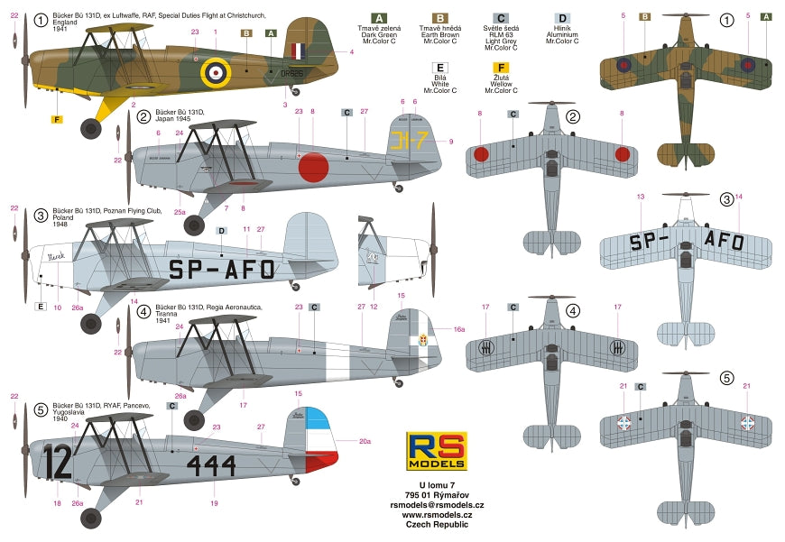 RS Models RSMI92206 1:72 Bucker Bu-131D In Foreign Service