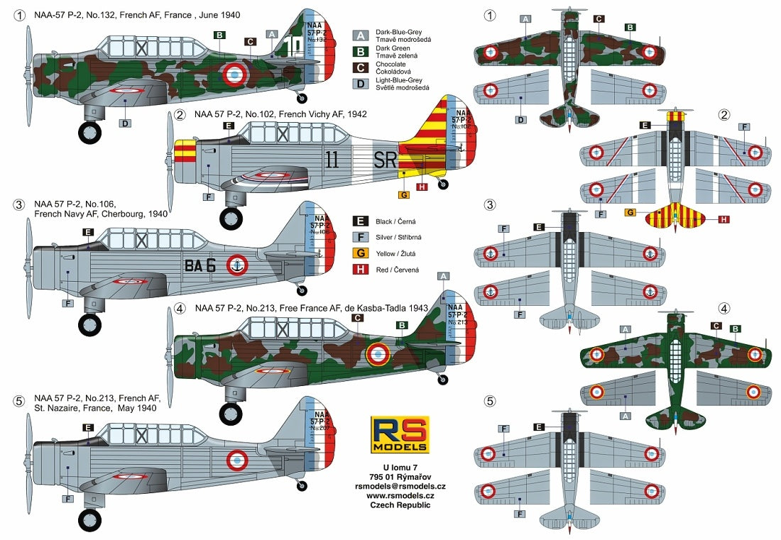 RS Models RSMI92227 1:72 North-American NAA-57 P-2 WWII French Trainer